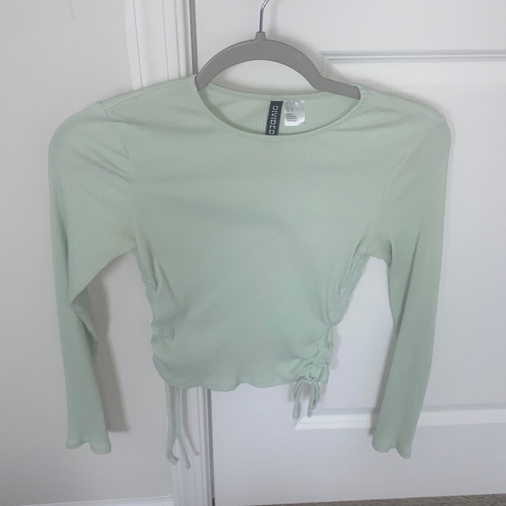 Pastel green H&M tight fit long sleeve